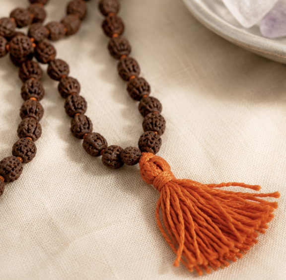 Natural 5 Mukhi Rudraksha Mala | 27 g 109 Beads Prayer Mala | Handmade Spiritual Meditation Necklace - Image 4