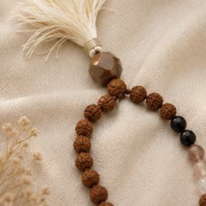 Natural Mookaite Jasper & Rudraksha 108 Beads Mala | 25 g Handmade Prayer Necklace | Spiritual Meditation Jewelry