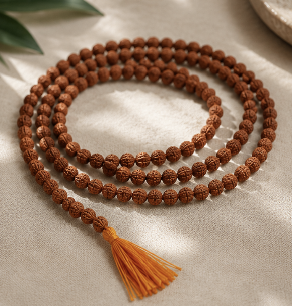Natural 5 Mukhi Rudraksha Mala | 109 Beads Five Face Rudraksha Prayer Mala - Image 2