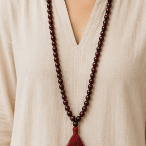 Natural Red Garnet 109 Beads Mala | 18 g Handmade Prayer Necklace | Healing Crystal Meditation Jewelry