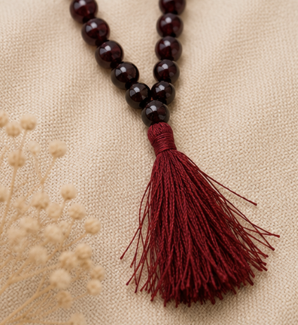 Natural Red Garnet 109 Beads Mala | 18 g Handmade Prayer Necklace | Healing Crystal Meditation Jewelry - Image 2