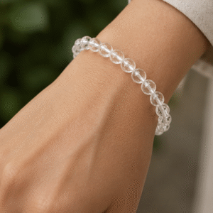 Natural Clear Quartz Crystal Bracelet | 8 g Handmade Healing Crystal Bracelet | Sphatik Gemstone Jewelry