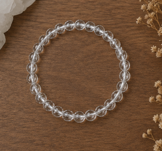 Natural Clear Quartz Crystal Bracelet | 8 g Handmade Healing Crystal Bracelet | Sphatik Gemstone Jewelry - Image 5