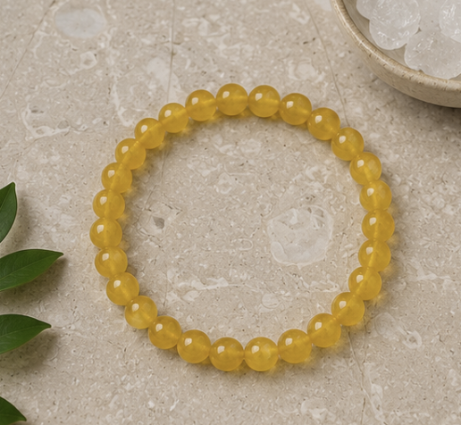 Natural Yellow Jade Bracelet | 9 g Handmade Healing Crystal Bracelet | Prosperity Gemstone Jewelry - Image 2