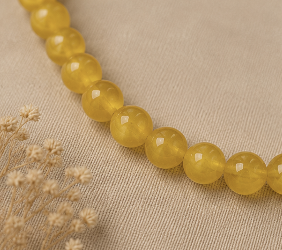 Natural Yellow Jade Bracelet | 9 g Handmade Healing Crystal Bracelet | Prosperity Gemstone Jewelry - Image 4