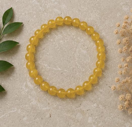 Natural Yellow Jade Bracelet | 9 g Handmade Healing Crystal Bracelet | Prosperity Gemstone Jewelry - Image 5
