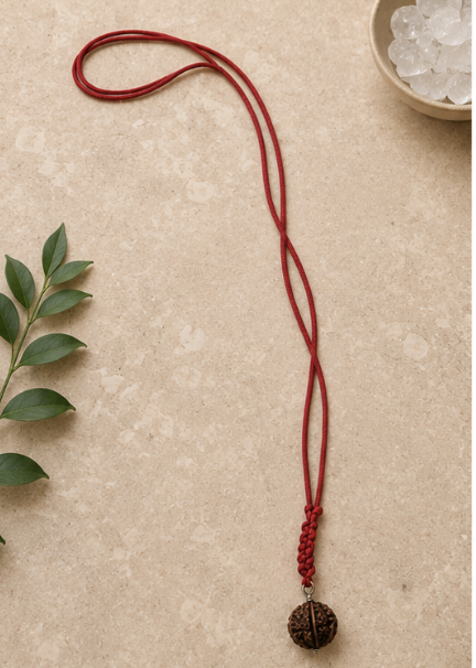 Natural Rudraksha Thread | 4 g Handmade Spiritual Rudraksha pendant | Sacred Meditation Jewelry - Image 2
