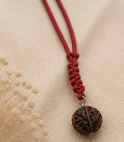 Natural Rudraksha Thread | 4 g Handmade Spiritual Rudraksha pendant | Sacred Meditation Jewelry