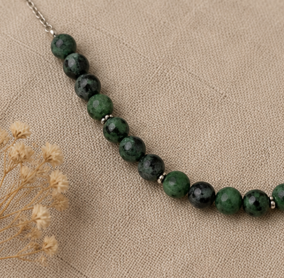 Natural Green Zoisite Necklace | 12 g Handmade Gemstone Necklace | Healing Crystal Jewelry - Image 4