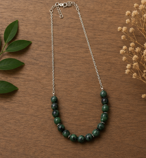 Natural Green Zoisite Necklace | 12 g Handmade Gemstone Necklace | Healing Crystal Jewelry - Image 5