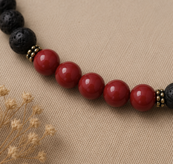 Natural Lava Stone & Carnelian Bracelet | 17 g Handmade Healing Crystal Bracelet | Spiritual Gemstone Jewelry - Image 4