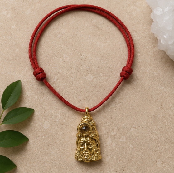 Hanuman Pendant Mala with Engraved Hanuman Chalisa | 8 g Handmade Spiritual Necklace | Devotional Prayer Jewelry - Image 2