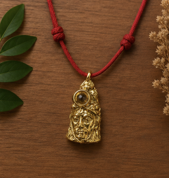Hanuman Pendant Mala with Engraved Hanuman Chalisa | 8 g Handmade Spiritual Necklace | Devotional Prayer Jewelry - Image 4