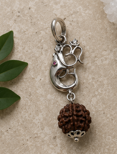 Natural Rudraksha Pendant | 4 g Handmade Spiritual Pendant Necklace | Sacred Devotional Jewelry - Image 2