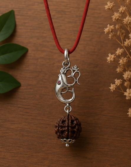Natural Rudraksha Pendant | 4 g Handmade Spiritual Pendant Necklace | Sacred Devotional Jewelry - Image 5