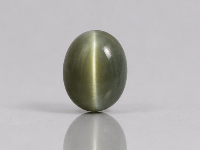 Natural Cat's Eye Quartz Gemstone | 3.62 Carats Greyish Green - Image 5