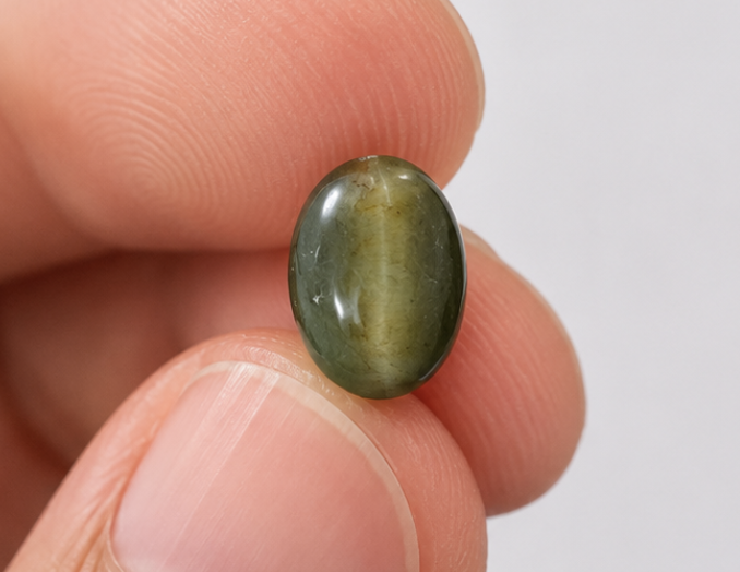 Natural Cat's Eye Quartz Gemstone | 3.00 Carats Yellowish Green - Image 3