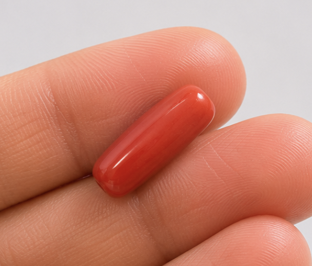 Natural Coral Gemstone | 3.31 Carats Orangish Red - Image 4