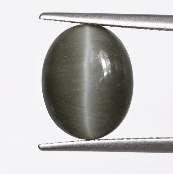 Natural Cat's Eye Quartz Gemstone | 2.61 Carats Greyish Green - Image 3