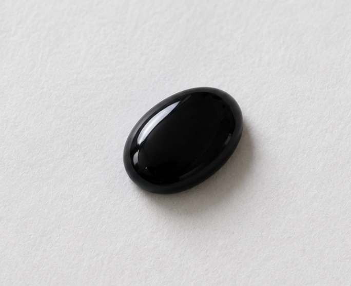 Natural Black Chalcedony (Haqeeq) Gemstone | 5.52 Carats