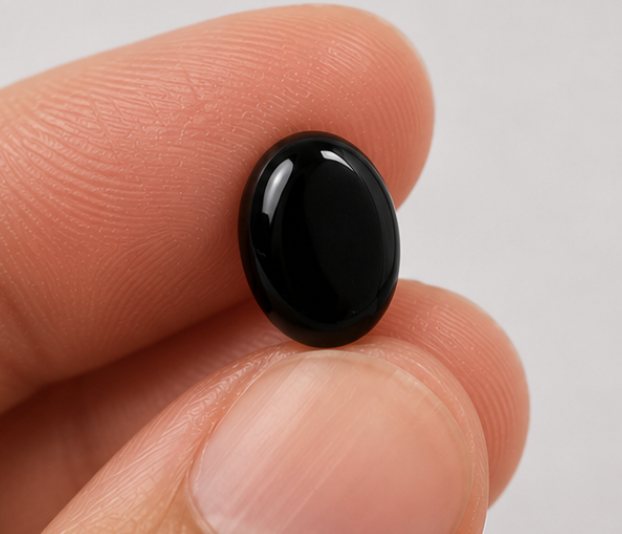 Natural Black Chalcedony (Haqeeq) Gemstone | 5.52 Carats - Image 4
