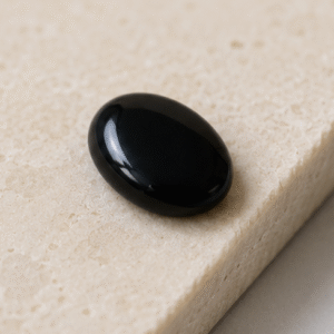 Natural Black Chalcedony (Haqeeq) Gemstone | 7.37 Carats