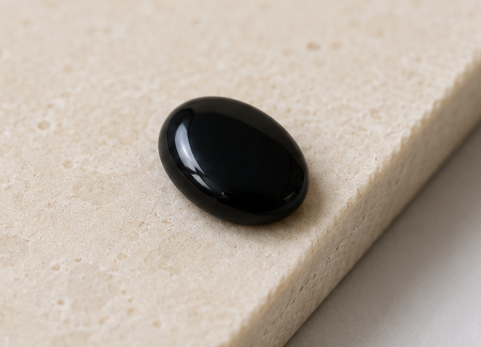 Natural Black Chalcedony (Haqeeq) Gemstone | 5.52 Carats - Image 3
