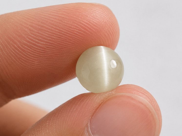 Natural Cat's Eye Quartz Gemstone | 4.41 Carats Grey - Image 3