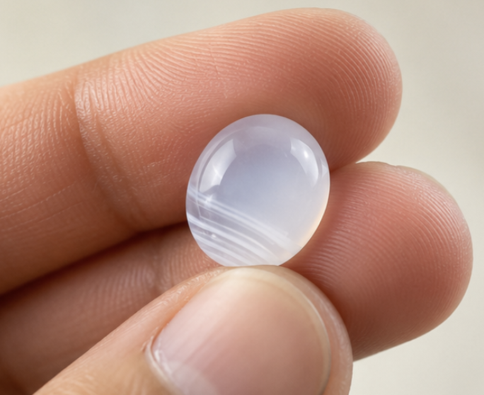 Natural White Chalcedony (Haqeeq) Gemstone | 7.07 Carats - Image 3