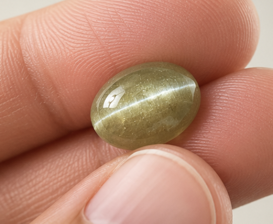 Natural Cat's Eye Quartz Gemstone | 1.85 Carats Yellowish Green - Image 3