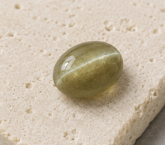 Natural Cat's Eye Quartz Gemstone | 1.85 Carats Yellowish Green - Image 4
