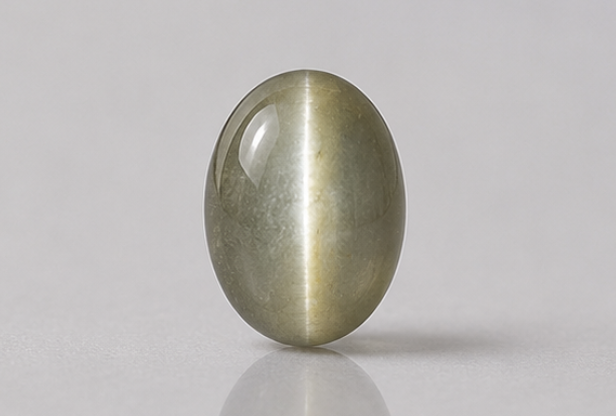 Natural Cat's Eye Quartz Gemstone | 4.32 Carats Greyish Green - Image 5