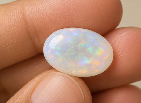Natural Opal Gemstone | 3.45 Carats Milky White - Image 4