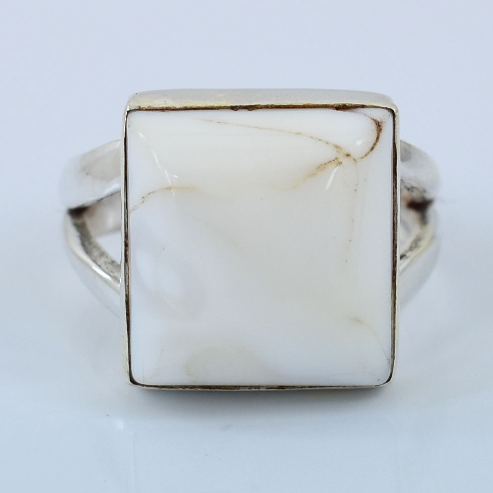 Natural Moonstone Gemstone Ring – 31.85 Ct Square Cabochon Healing Crystal Ring