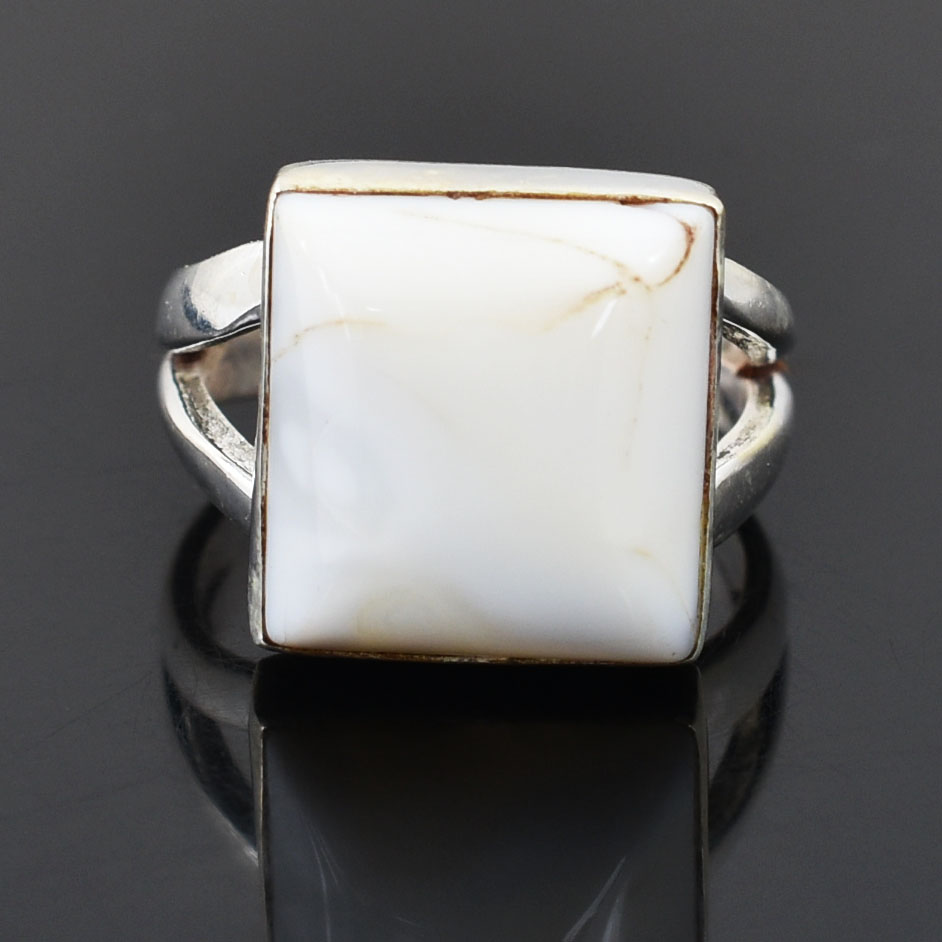 Natural Moonstone Gemstone Ring – 31.85 Ct Square Cabochon Healing Crystal Ring - Image 3
