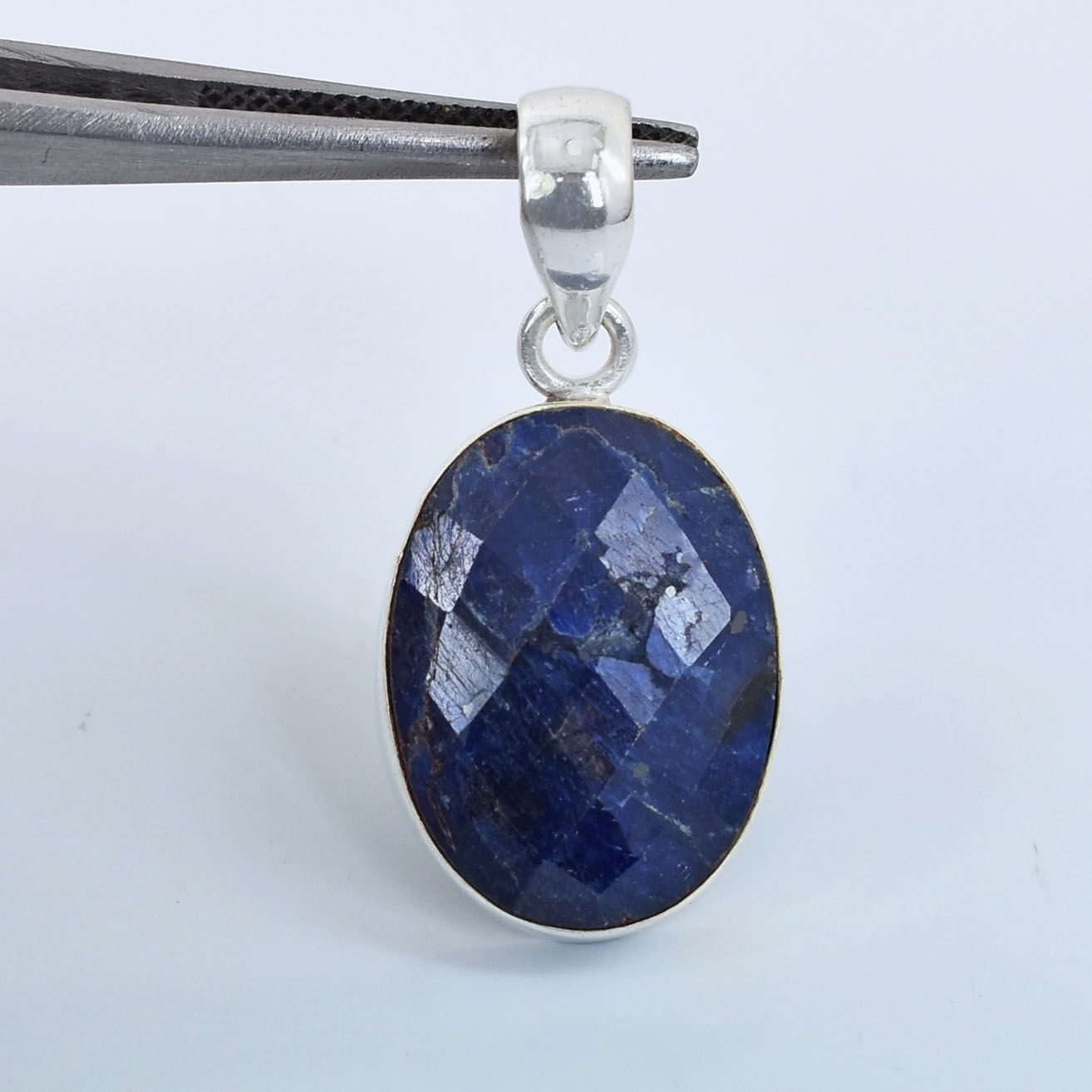 Natural Blue Sapphire (Neelam) Gemstone Pendant – 14 Ct Oval Cut Crystal Pendant - Image 5