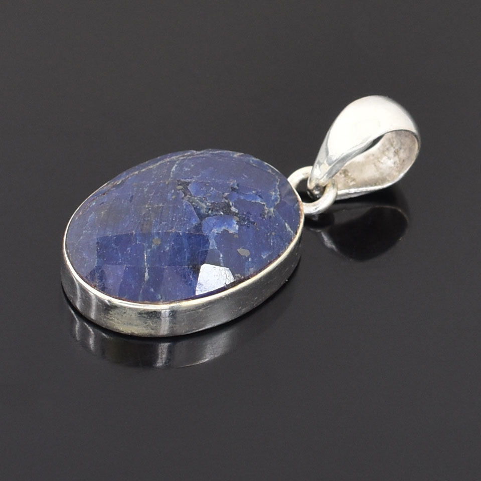Natural Blue Sapphire (Neelam) Gemstone Pendant – 14 Ct Oval Cut Crystal Pendant - Image 6