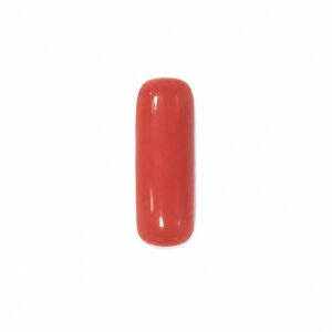 Natural Red Coral (Moonga) Gemstone – 4 Carat | Long Capsule Cabochon Cut