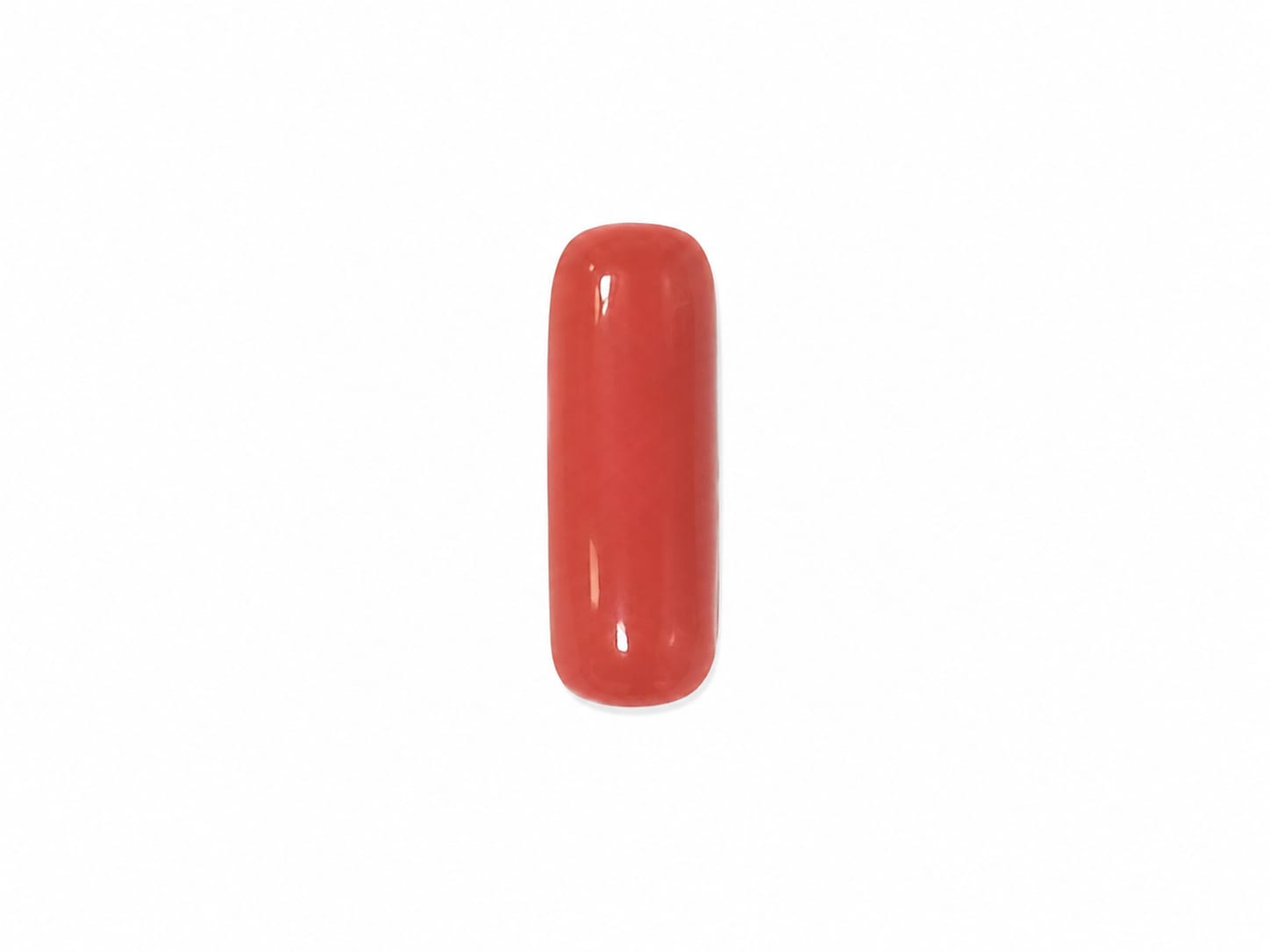 Natural Red Coral (Moonga) Gemstone – 4 Carat | Long Capsule Cabochon Cut
