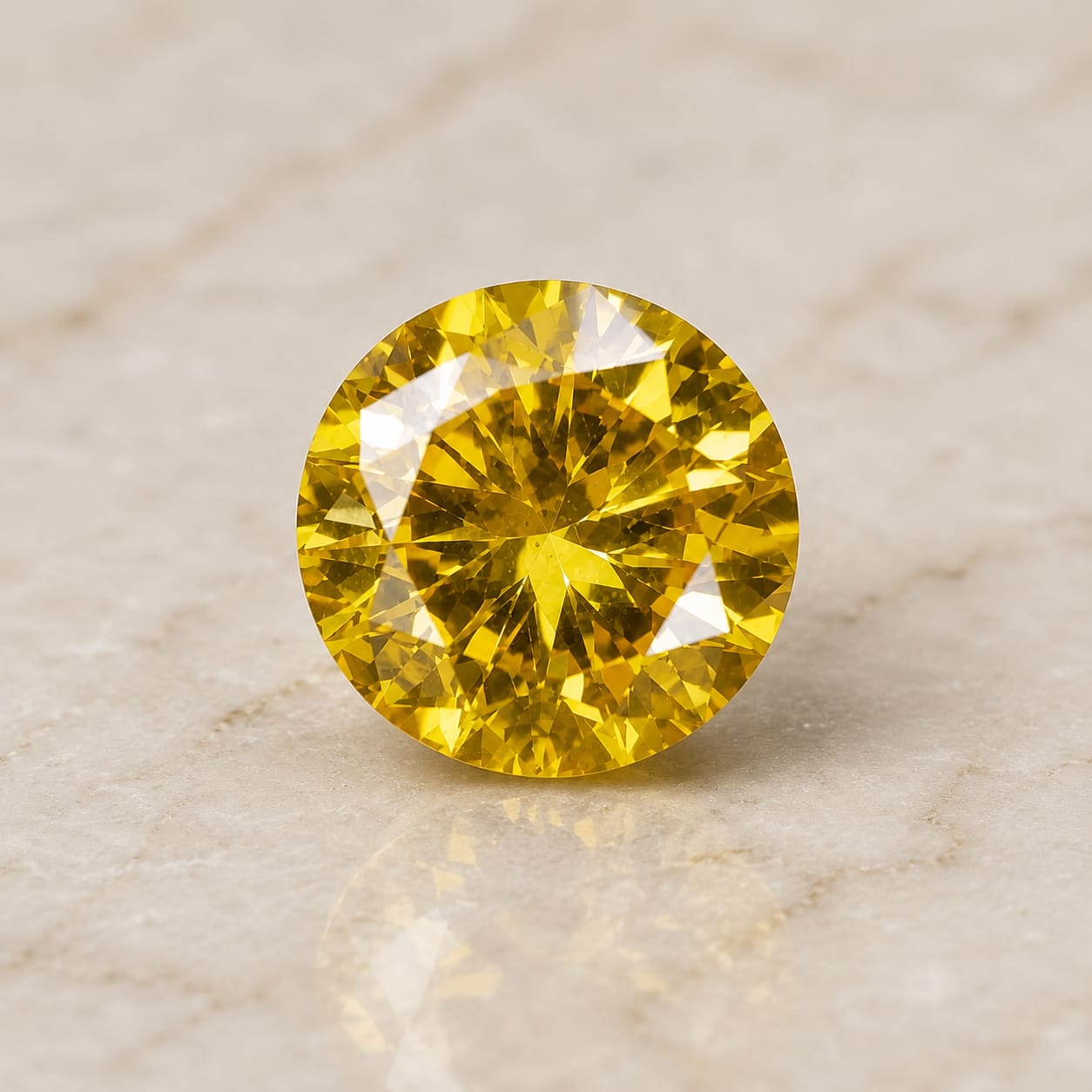 Natural Yellow Zircon Round Cut Loose Gemstone – 8.20 CT