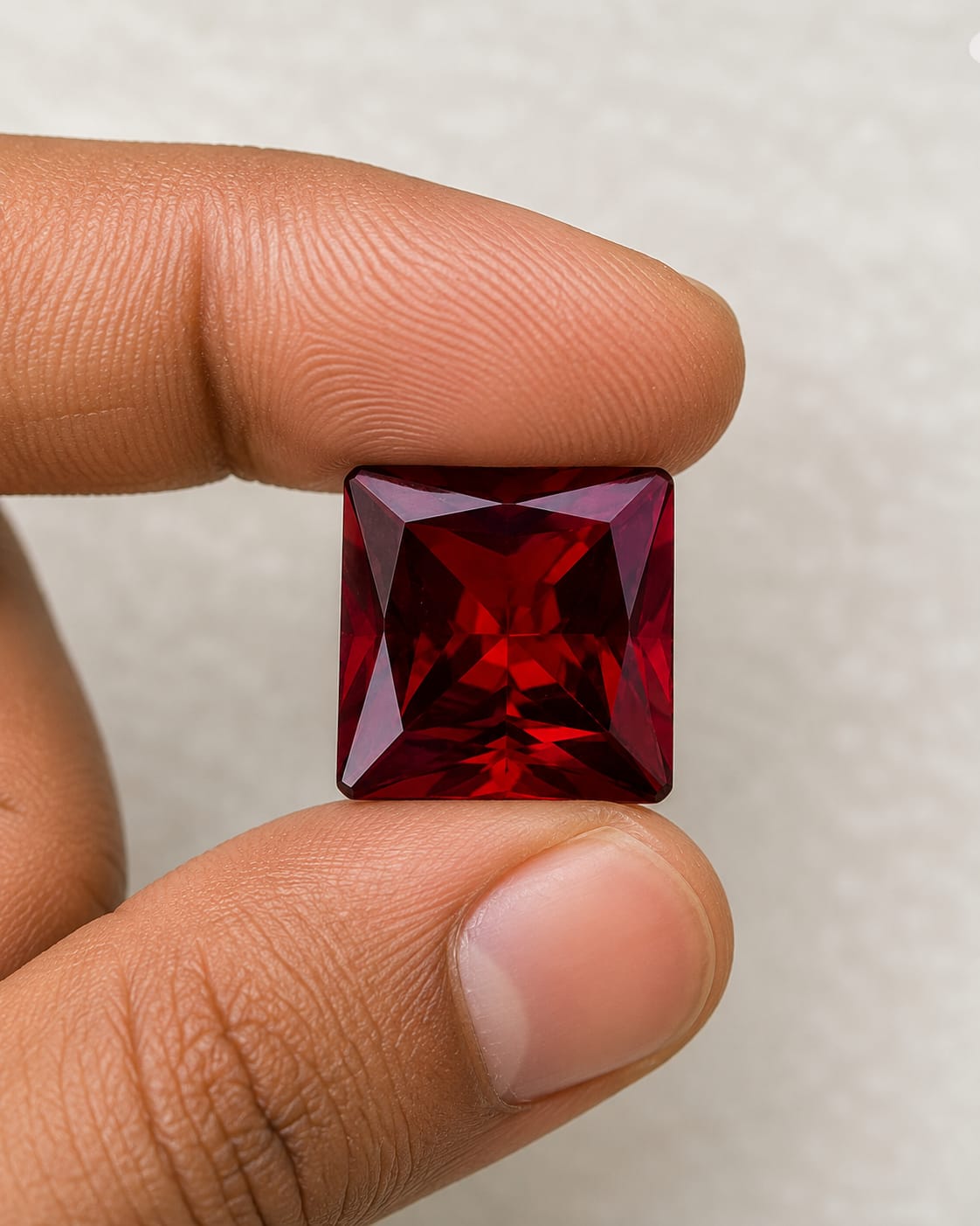 Natural Red Zircon Square Princess Cut Loose Gemstone – 6.70 CT - Image 3