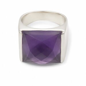 Natural Amethyst Gemstone Ring – 61.35 Ct Purple Quartz Statement Ring