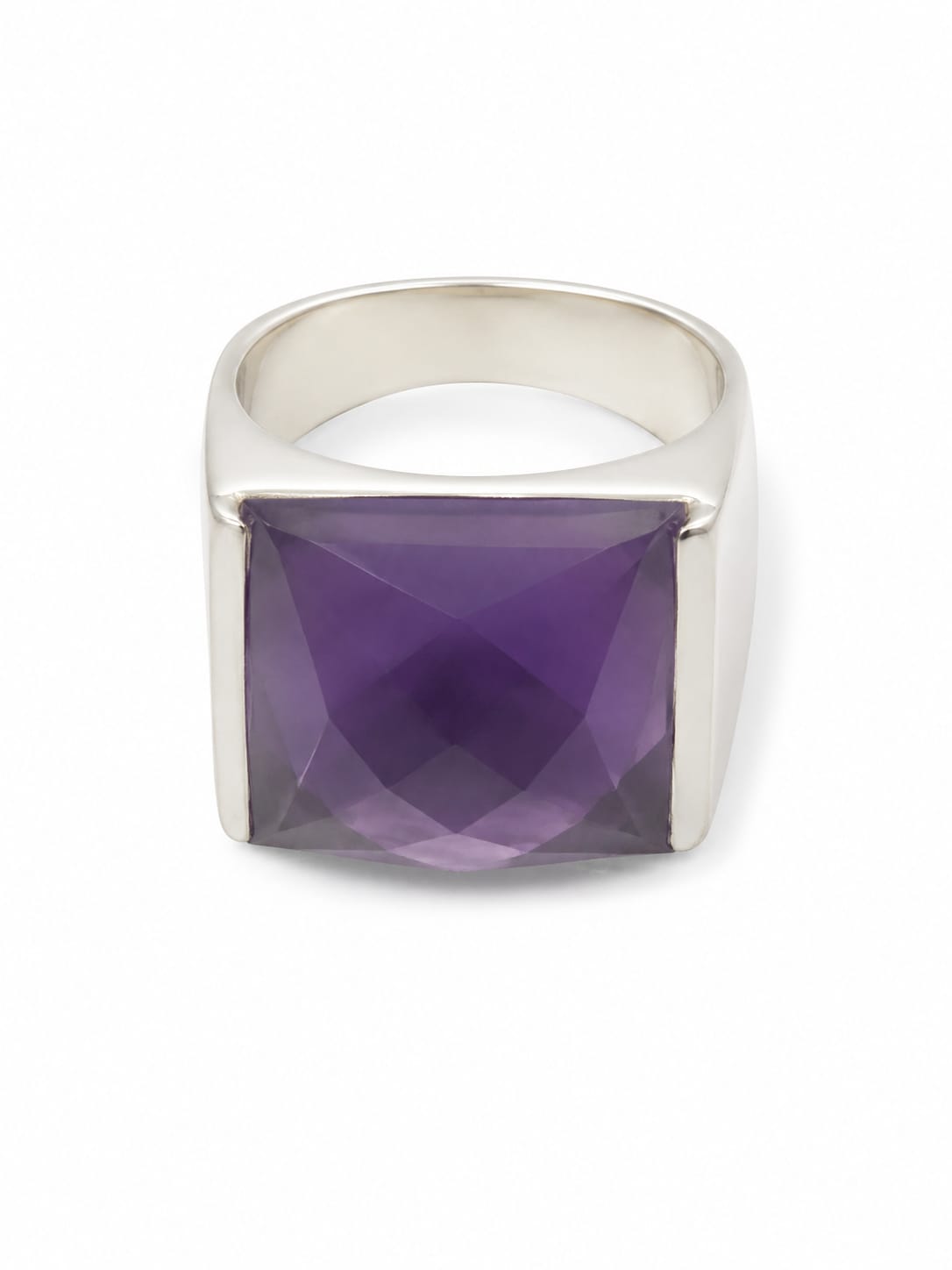 Natural Amethyst Gemstone Ring – 61.35 Ct Purple Quartz Statement Ring