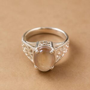 Natural Yellow Sapphire (Pukhraj) 18.15 Ct Sterling Silver Ring