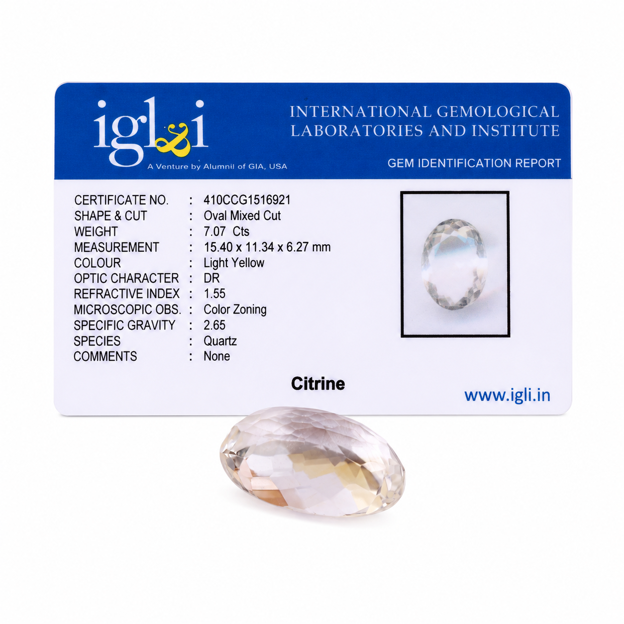 Natural Citrine (Sunela) Certified Loose Gemstone – Oval Mixed Cut | 7.07 Carat - Image 4