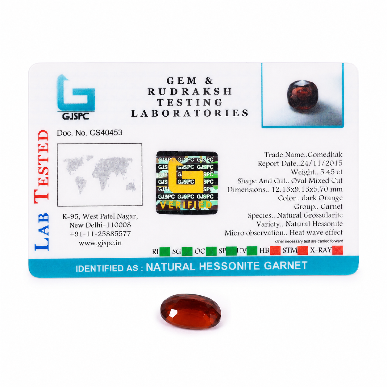 Natural Hessonite (Gomed) Gemstone – Certified Loose Gemstone - Image 4