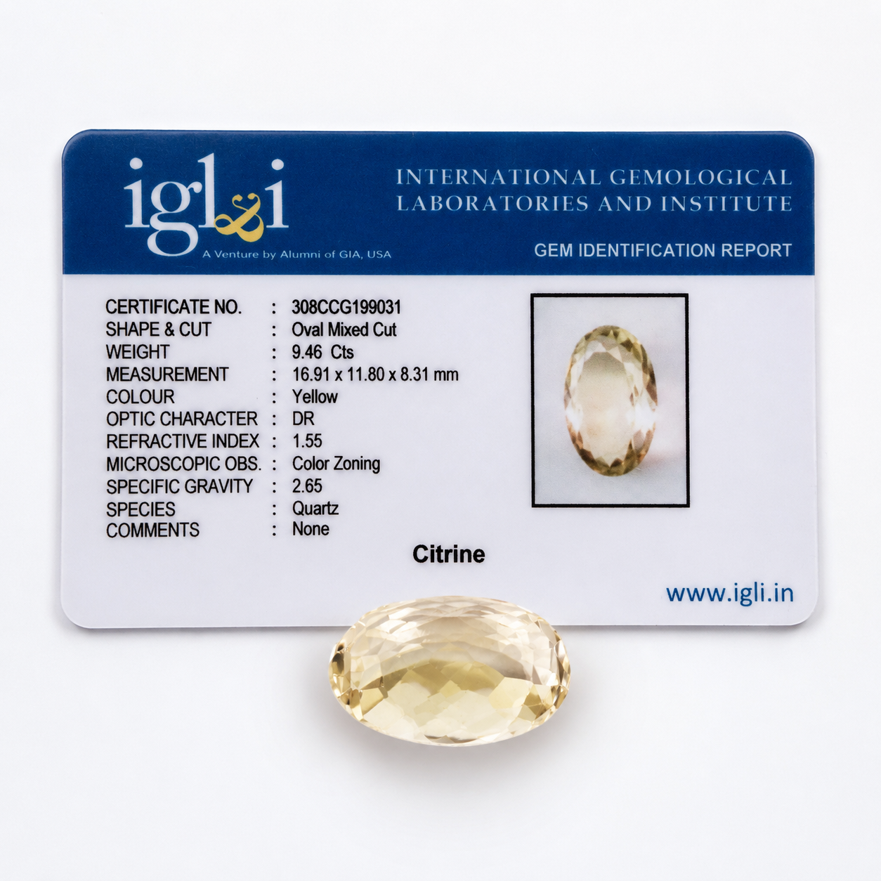 Premium 9.46 Cts Certified Natural Citrine Gemstone - Image 4
