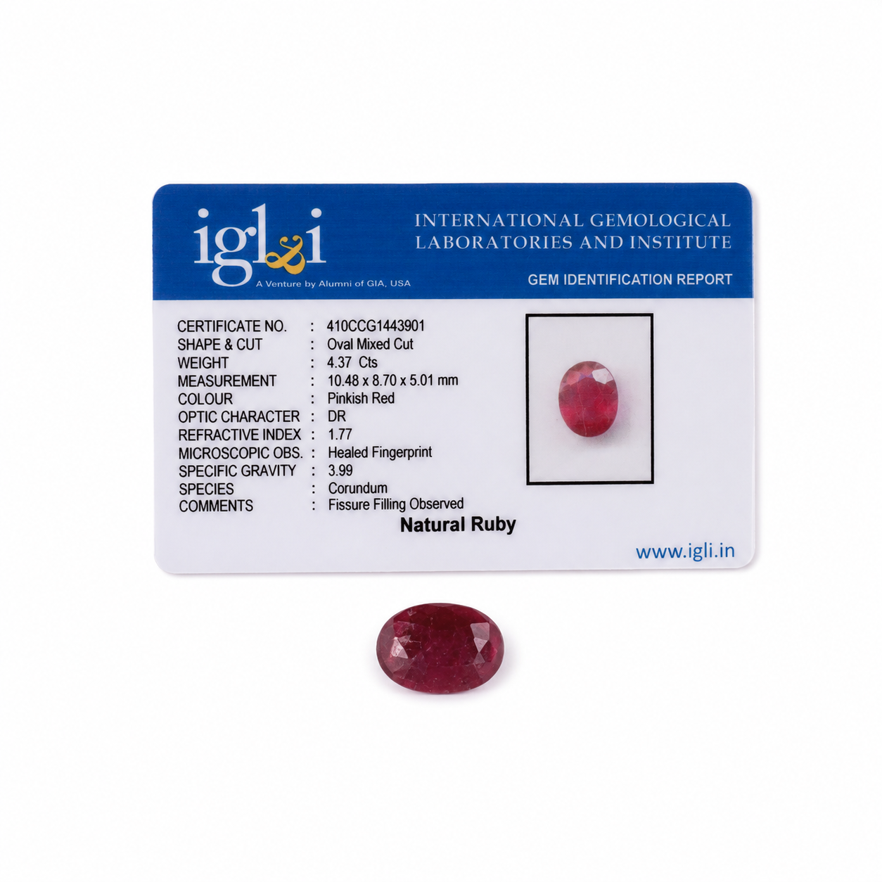 Premium 4.37 Cts Certified Natural Ruby (Manik) Oval Mixed Cut - Image 4