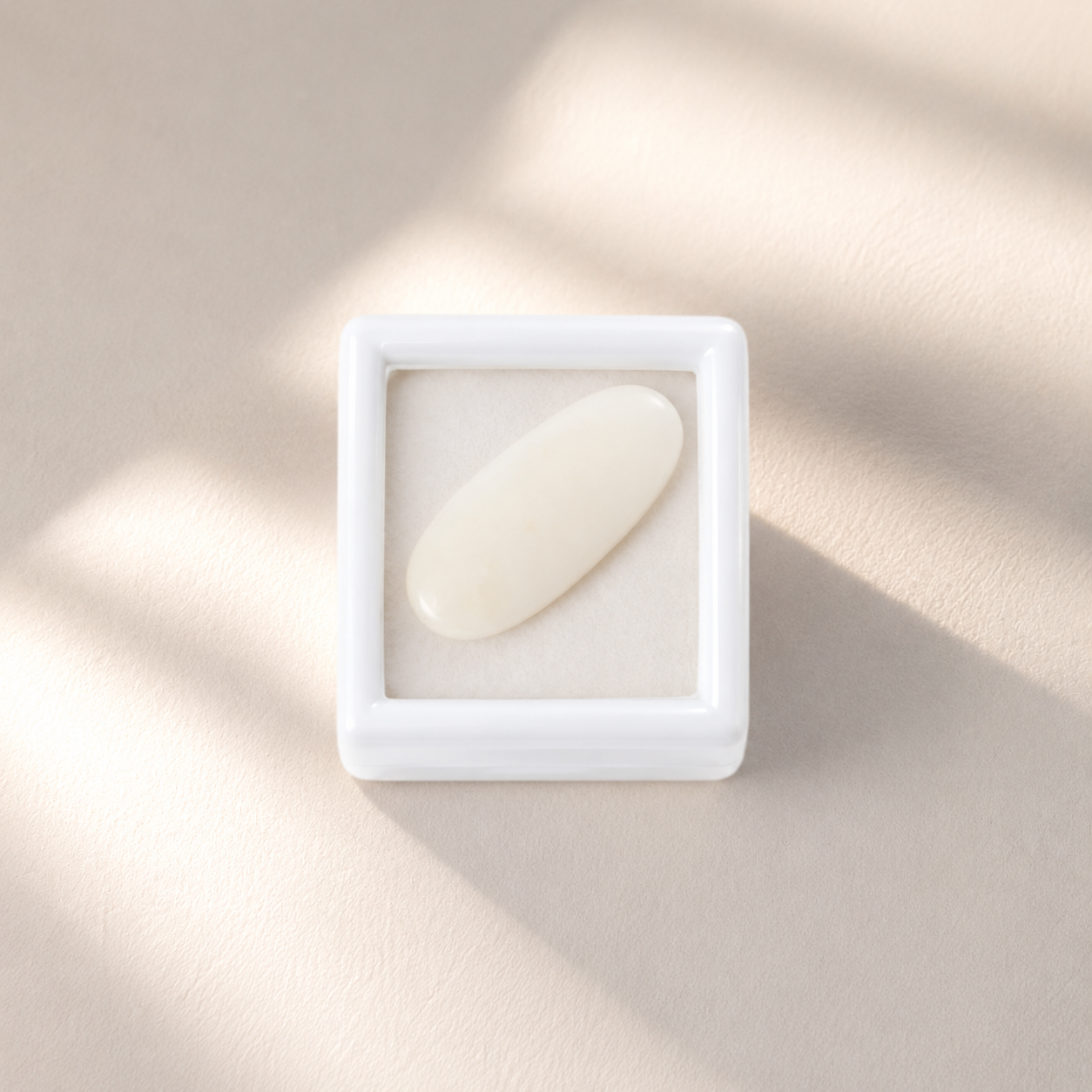 Natural White Coral (Safed Moonga) Oval Cabochon Certified Gemstone - Image 2