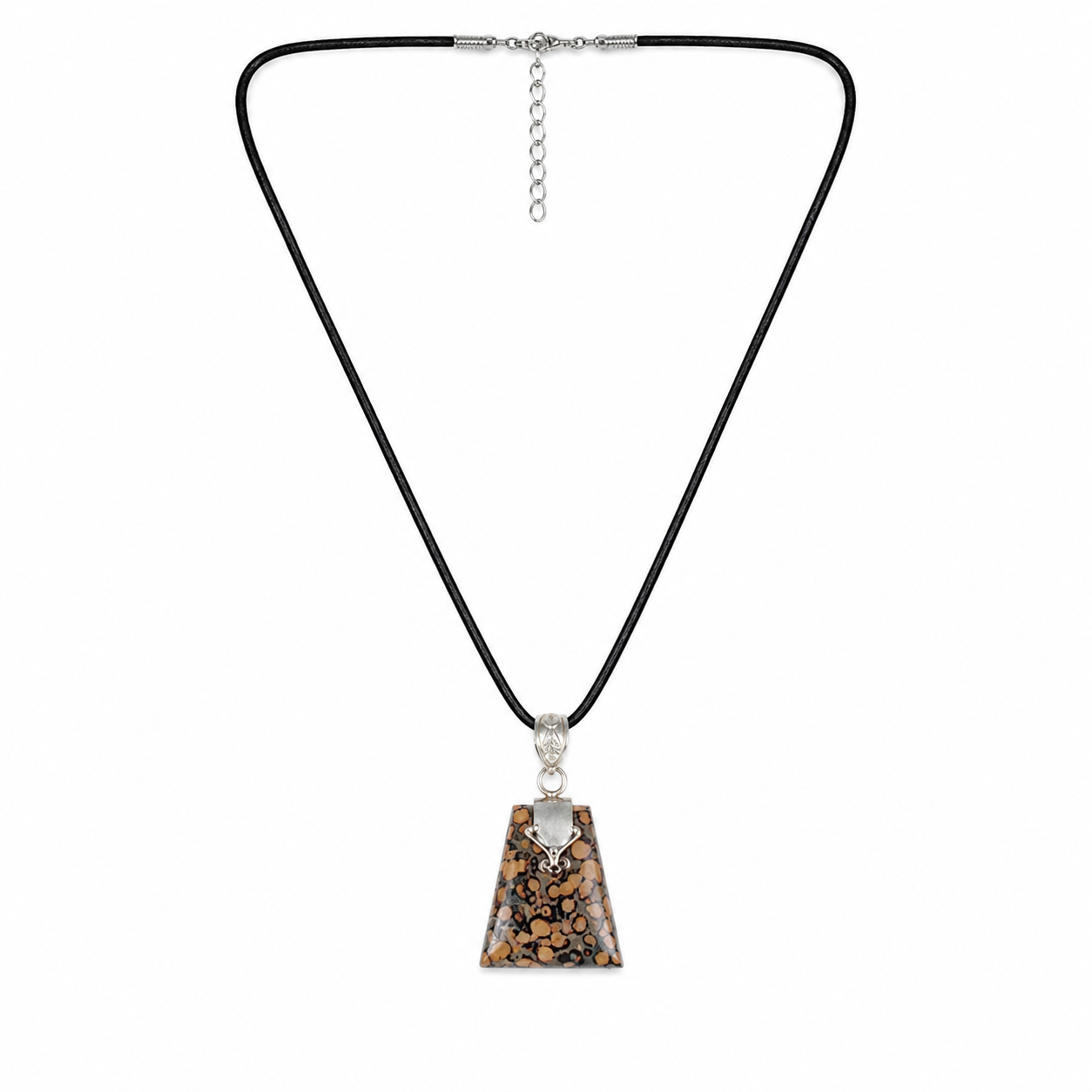 Premium Natural Leopard Skin Jasper Pendant Necklace - Image 5